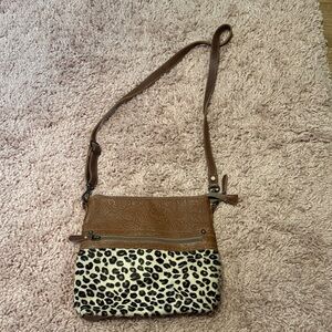 Myra Bag Brown and Leopard Crossbody